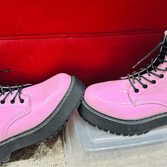 Steve Madden Pink Combat Boots - Picture 1 of 6